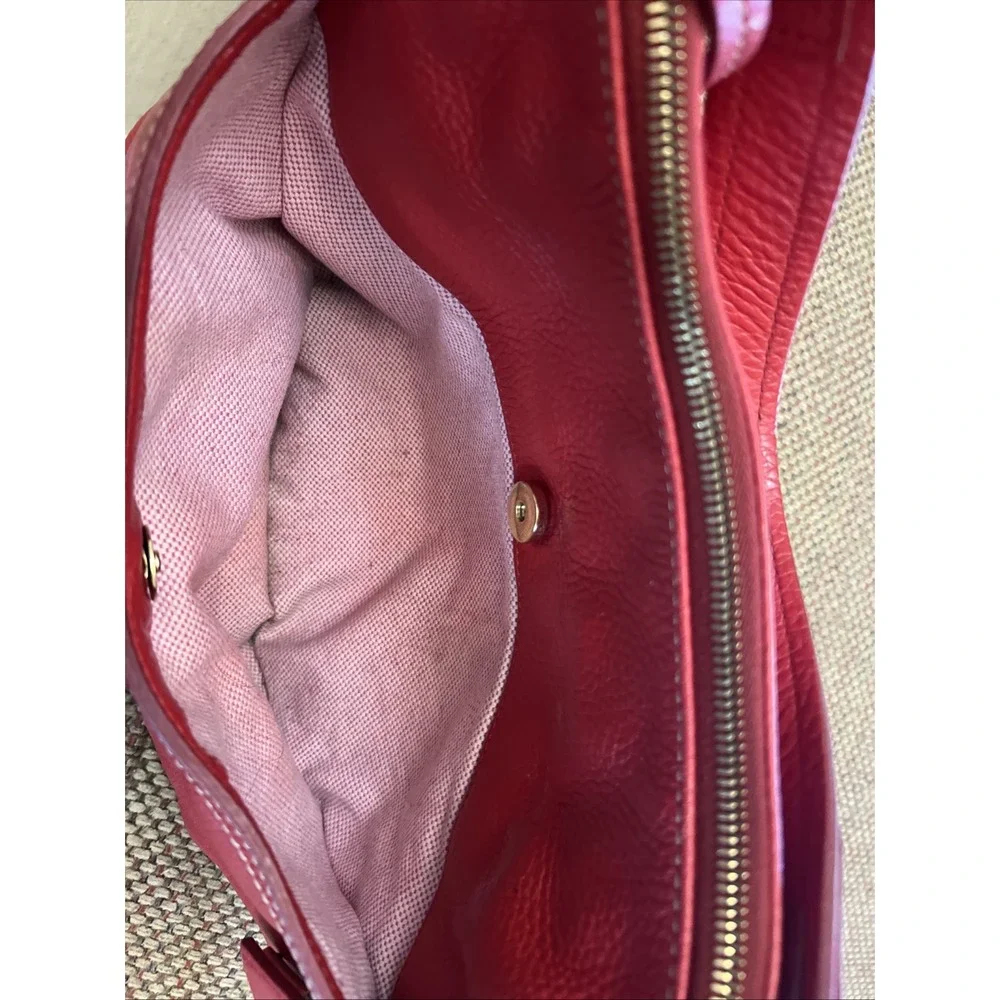 Vtg Dooney & Bourke Red Red Purse Collins Bag Very NICE Shoulder 100% Leather